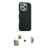 MARSİLYAN™- iPhone 16 Pro Max Kılıf Kozmos Klasik Prime - Siyah Bilvis 3D Cam Ekran Koruyucu + Raze Metal Kamera Lens - CLTM