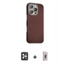 MARSİLYAN™- iPhone 16 Pro Max Kılıf Kozmos Klasik Prime - Siyah Bilvis 3D Cam Ekran Koruyucu + PVD Metal Kamera Lens - SH