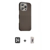 MARSİLYAN™- iPhone 16 Pro Max Kılıf Kozmos Klasik Prime - Siyah Bilvis 3D Cam Ekran Koruyucu + PVD Metal Kamera Lens - SH