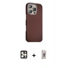 MARSİLYAN™- iPhone 16 Pro Max Kılıf Kozmos Klasik Prime - Siyah Bilvis 3D Cam Ekran Koruyucu + PVD Metal Kamera Lens - GD