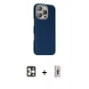 MARSİLYAN™- iPhone 16 Pro Max Kılıf Kozmos Klasik Prime - Siyah Bilvis 3D Cam Ekran Koruyucu + PVD Metal Kamera Lens - GD
