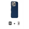 MARSİLYAN™- iPhone 16 Pro Max Kılıf Kozmos Klasik Prime - Siyah Bilvis 3D Cam Ekran Koruyucu + PVD Metal Kamera Lens - SH