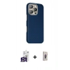 MARSİLYAN™- iPhone 16 Pro Max Kılıf Kozmos Klasik Prime - Siyah Bilvis 3D Cam Ekran Koruyucu + Titanyum Gri Bilvis Titan Kamera Lens
