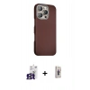 MARSİLYAN™- iPhone 16 Pro Max Kılıf Kozmos Klasik Prime - Siyah Bilvis 3D Cam Ekran Koruyucu + Titanyum Gri Bilvis Titan Kamera Lens