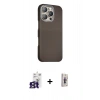 MARSİLYAN™- iPhone 16 Pro Max Kılıf Kozmos Klasik Prime - Siyah Bilvis 3D Cam Ekran Koruyucu + Titanyum Gri Bilvis Titan Kamera Lens
