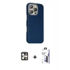 MARSİLYAN™- iPhone 16 Pro Max Kılıf Kozmos Klasik Prime - Siyah Bilvis 3X AR Hayalet Cam Ekran Koruyucu + PVD Metal Kamera Lens - GD
