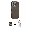 MARSİLYAN™- iPhone 16 Pro Max Kılıf Kozmos Klasik Prime - Siyah Bilvis 3X AR Hayalet Cam Ekran Koruyucu + PVD Metal Kamera Lens - GD