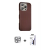 MARSİLYAN™- iPhone 16 Pro Max Kılıf Kozmos Klasik Prime - Siyah Bilvis 3X AR Hayalet Cam Ekran Koruyucu + Pers Alüminyum Kamera Lens - GI