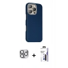 MARSİLYAN™- iPhone 16 Pro Max Kılıf Kozmos Klasik Prime - Siyah Bilvis 3X AR Hayalet Cam Ekran Koruyucu + Pers Alüminyum Kamera Lens - GI