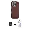 MARSİLYAN™- iPhone 16 Pro Max Kılıf Kozmos Klasik Prime - Siyah Bilvis 3X AR Hayalet Cam Ekran Koruyucu + PVD Metal Kamera Lens - SH