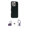 MARSİLYAN™- iPhone 16 Pro Max Kılıf Kozmos Klasik Prime - Siyah Bilvis 3X AR Hayalet Cam Ekran Koruyucu + Bilvis Titan Kamera Lens - GS