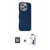 MARSİLYAN™- iPhone 16 Pro Max Kılıf Kozmos Klasik Prime - Siyah Bilvis 3X AR Hayalet Cam Ekran Koruyucu + PVD Metal Kamera Lens - SH
