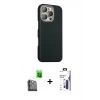MARSİLYAN™- iPhone 16 Pro Max Kılıf Kozmos Klasik Prime - Siyah Bilvis 3X AR Hayalet Cam Ekran Koruyucu + Raze Metal Kamera Lens - SH