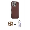 MARSİLYAN™- iPhone 16 Pro Max Kılıf Kozmos Klasik Prime - Siyah Bilvis 3X AR Hayalet Cam Ekran Koruyucu + Pers Alüminyum Kamera Lens - CLTM