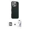 MARSİLYAN™- iPhone 16 Pro Max Kılıf Kozmos Klasik Prime - Siyah Bilvis 3X AR HD Cam Ekran Koruyucu + PVD Metal Kamera Lens - GD