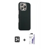 MARSİLYAN™- iPhone 16 Pro Max Kılıf Kozmos Klasik Prime - Siyah Bilvis 3X AR HD Cam Ekran Koruyucu + PVD Metal Kamera Lens - SH