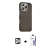 MARSİLYAN™- iPhone 16 Pro Max Kılıf Kozmos Klasik Prime - Siyah Bilvis 3X AR HD Cam Ekran Koruyucu + PVD Metal Kamera Lens - GD