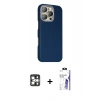 MARSİLYAN™- iPhone 16 Pro Max Kılıf Kozmos Klasik Prime - Siyah Bilvis 3X AR HD Cam Ekran Koruyucu + PVD Metal Kamera Lens - GS