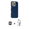 MARSİLYAN™- iPhone 16 Pro Max Kılıf Kozmos Klasik Prime - Siyah Bilvis 3X AR HD Cam Ekran Koruyucu + PVD Metal Kamera Lens - SH