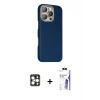 MARSİLYAN™- iPhone 16 Pro Max Kılıf Kozmos Klasik Prime - Siyah Bilvis 3X AR HD Cam Ekran Koruyucu + PVD Metal Kamera Lens - GD