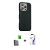MARSİLYAN™- iPhone 16 Pro Max Kılıf Kozmos Klasik Prime - Siyah Bilvis 3X AR HD Cam Ekran Koruyucu + Raze Metal Kamera Lens - SH