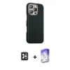 MARSİLYAN™- iPhone 16 Pro Max Kılıf Kozmos Klasik Prime - Siyah Bilvis 5in1 3D Magic Cam Ekran Koruyucu + PVD Metal Kamera Lens - SH