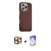 MARSİLYAN™- iPhone 16 Pro Max Kılıf Kozmos Klasik Prime - Siyah Bilvis 5in1 3D Magic Cam Ekran Koruyucu + Pers Alüminyum Kamera Lens - CLTM