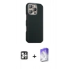 MARSİLYAN™- iPhone 16 Pro Max Kılıf Kozmos Klasik Prime - Siyah Bilvis 5in1 3D Magic Cam Ekran Koruyucu + PVD Metal Kamera Lens - GS