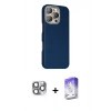 MARSİLYAN™- iPhone 16 Pro Max Kılıf Kozmos Klasik Prime - Siyah Bilvis 5in1 3D Magic Cam Ekran Koruyucu + Pers Alüminyum Kamera Lens - GI