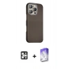 MARSİLYAN™- iPhone 16 Pro Max Kılıf Kozmos Klasik Prime - Siyah Bilvis 5in1 3D Magic Cam Ekran Koruyucu + PVD Metal Kamera Lens - GS
