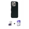 MARSİLYAN™- iPhone 16 Pro Max Kılıf Kozmos Klasik Prime - Siyah Bilvis 5in1 3D Magic Cam Ekran Koruyucu + Bilvis Titan Kamera Lens - TMGI