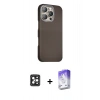 MARSİLYAN™- iPhone 16 Pro Max Kılıf Kozmos Klasik Prime - Siyah Bilvis 5in1 3D Magic Cam Ekran Koruyucu + PVD Metal Kamera Lens - SH