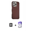 MARSİLYAN™- iPhone 16 Pro Max Kılıf Kozmos Klasik Prime - Siyah Bilvis 5in1 3D Magic Cam Ekran Koruyucu + PVD Metal Kamera Lens - SH