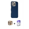 MARSİLYAN™- iPhone 16 Pro Max Kılıf Kozmos Klasik Prime - Siyah Bilvis 5in1 3D Magic Cam Ekran Koruyucu + Pers Alüminyum Kamera Lens - CLTM