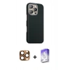 MARSİLYAN™- iPhone 16 Pro Max Kılıf Kozmos Klasik Prime - Siyah Bilvis 5in1 3D Magic Cam Ekran Koruyucu + Pers Alüminyum Kamera Lens - CLTM