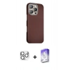 MARSİLYAN™- iPhone 16 Pro Max Kılıf Kozmos Klasik Prime - Siyah Bilvis 5in1 3D Magic Cam Ekran Koruyucu + Pers Alüminyum Kamera Lens - GS