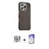 MARSİLYAN™- iPhone 16 Pro Max Kılıf Kozmos Klasik Prime - Siyah Bilvis 5in1 3D Magic Cam Ekran Koruyucu + Pers Alüminyum Kamera Lens - GI