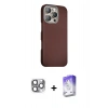 MARSİLYAN™- iPhone 16 Pro Max Kılıf Kozmos Klasik Prime - Siyah Bilvis 5in1 3D Magic Cam Ekran Koruyucu + Pers Alüminyum Kamera Lens - GI