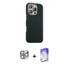 MARSİLYAN™- iPhone 16 Pro Max Kılıf Kozmos Klasik Prime - Siyah Bilvis 5in1 3D Magic Cam Ekran Koruyucu + Pers Alüminyum Kamera Lens - GI