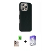 MARSİLYAN™- iPhone 16 Pro Max Kılıf Kozmos Klasik Prime - Siyah Bilvis 5in1 3D Magic Cam Ekran Koruyucu + Raze Metal Kamera Lens - NLGY