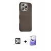 MARSİLYAN™- iPhone 16 Pro Max Kılıf Kozmos Klasik Prime - Siyah Bilvis 5in1 5D Magic Hayalet Cam Ekran Koruyucu + PVD Metal Kamera Lens - GS