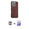 MARSİLYAN™- iPhone 16 Pro Max Kılıf Kozmos Klasik Prime - Siyah Bilvis 5in1 5D Magic Hayalet Cam Ekran Koruyucu + PVD Metal Kamera Lens - GS