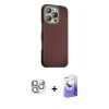 MARSİLYAN™- iPhone 16 Pro Max Kılıf Kozmos Klasik Prime - Siyah Bilvis 5in1 5D Magic Hayalet Cam Ekran Koruyucu + Pers Alüminyum Kamera Lens - GS