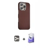 MARSİLYAN™- iPhone 16 Pro Max Kılıf Kozmos Klasik Prime - Siyah Bilvis 5in1 5D Magic Hayalet Cam Ekran Koruyucu + PVD Metal Kamera Lens - GD