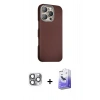 MARSİLYAN™- iPhone 16 Pro Max Kılıf Kozmos Klasik Prime - Siyah Bilvis 5in1 5D Magic Hayalet Cam Ekran Koruyucu + Gri Pers Alüminyum Kamera Lens