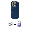 MARSİLYAN™- iPhone 16 Pro Max Kılıf Kozmos Klasik Prime - Siyah Bilvis 5in1 5D Magic Hayalet Cam Ekran Koruyucu + Pers Alüminyum Kamera Lens - GS
