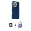 MARSİLYAN™- iPhone 16 Pro Max Kılıf Kozmos Klasik Prime - Siyah Bilvis 5in1 5D Magic Hayalet Cam Ekran Koruyucu + Siyah PVD Metal Kamera Lens
