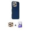 MARSİLYAN™- iPhone 16 Pro Max Kılıf Kozmos Klasik Prime - Siyah Bilvis 5in1 5D Magic Hayalet Cam Ekran Koruyucu + Pers Alüminyum Kamera Lens - CLTM