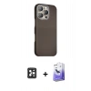 MARSİLYAN™- iPhone 16 Pro Max Kılıf Kozmos Klasik Prime - Siyah Bilvis 5in1 5D Magic Hayalet Cam Ekran Koruyucu + Siyah PVD Metal Kamera Lens