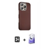 MARSİLYAN™- iPhone 16 Pro Max Kılıf Kozmos Klasik Prime - Siyah Bilvis 5in1 5D Magic Hayalet Cam Ekran Koruyucu + Siyah PVD Metal Kamera Lens